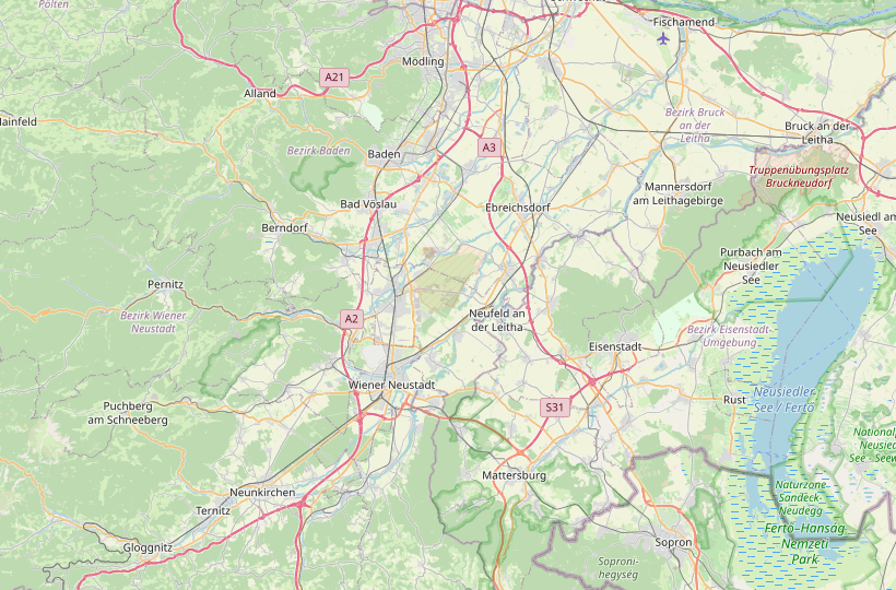 Übersichtskarte vom Einzugsgebiet Neunkirchen & Niederösterreich